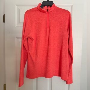 Under Armour Women’s Orange Quarter-Zip Pullover Fitted Top Size L